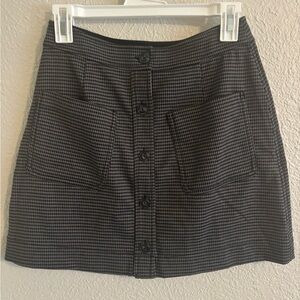 Treasure & Bond Black and Gray Houndstooth Mini Skirt